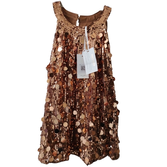 Grace Karin Tops - Grace Karin Halter Sequin Ruched Tank Cami Sleeveless Sparkly METALLIC BROWN New